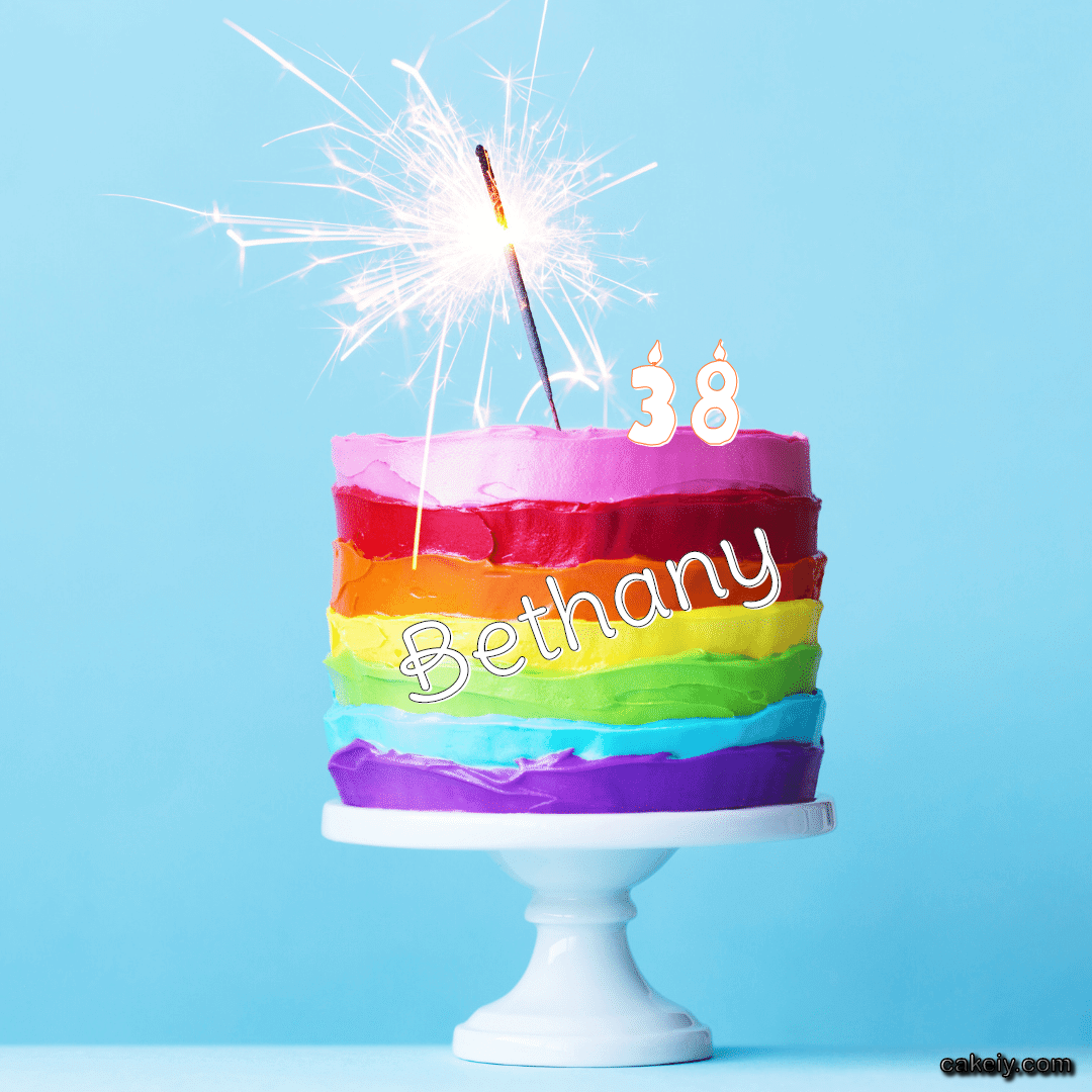Sparkler Seven Color Cake for Bethany