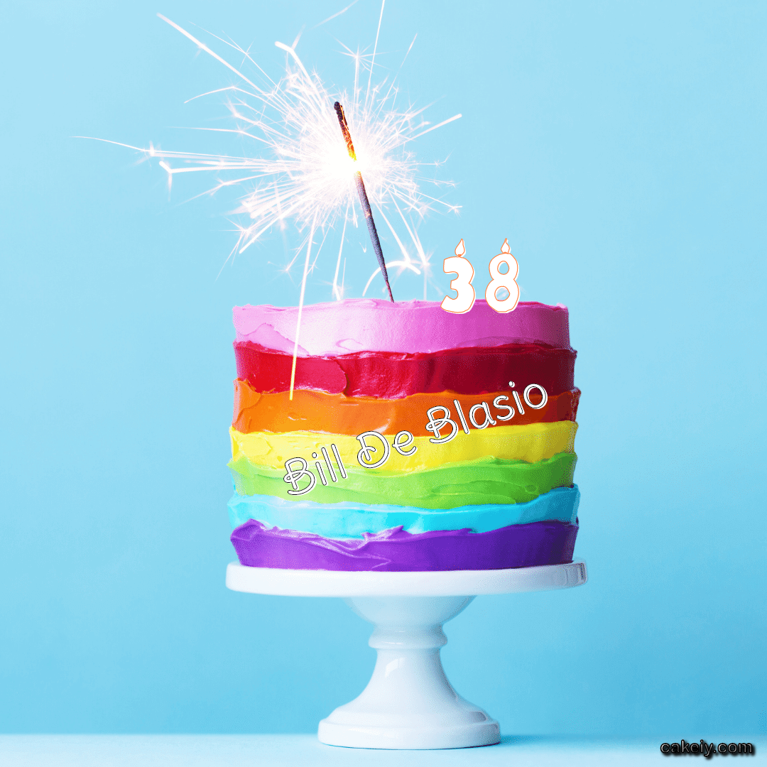 Sparkler Seven Color Cake for Bill De Blasio