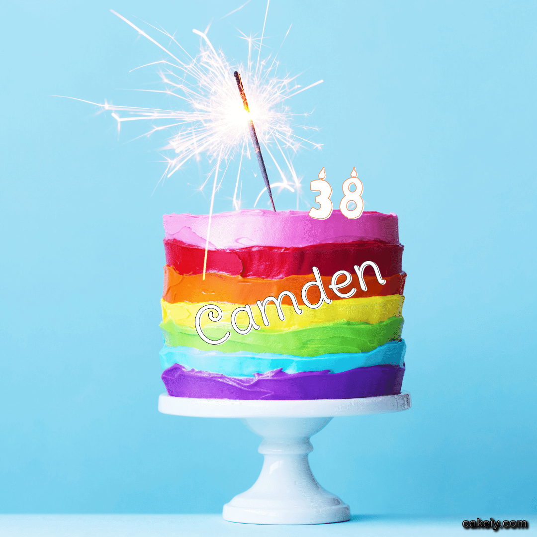 Sparkler Seven Color Cake for Camden
