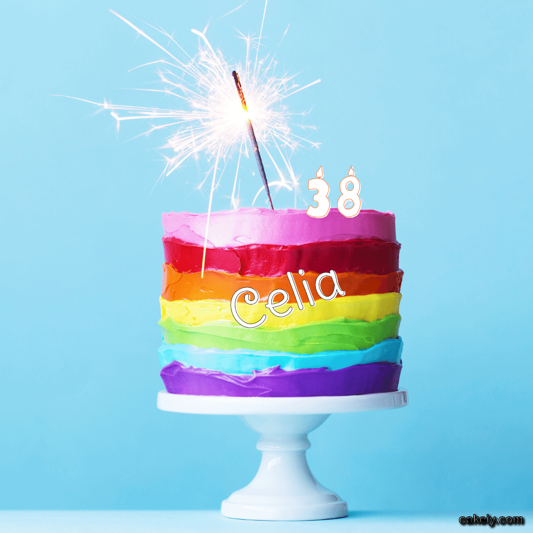 Sparkler Seven Color Cake for Celia
