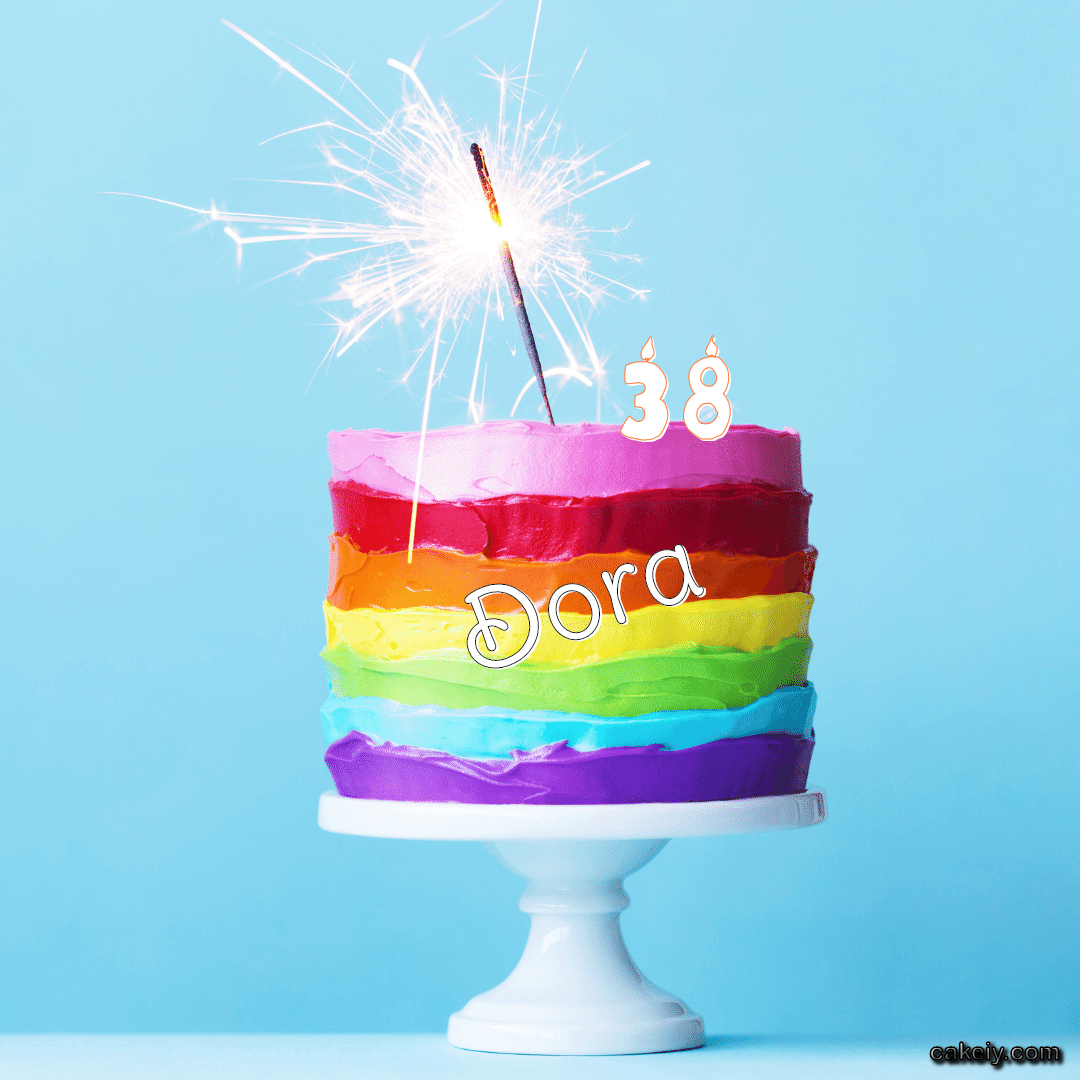 Sparkler Seven Color Cake for Dora