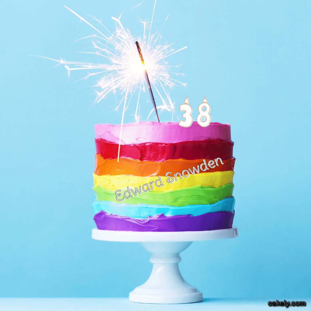 Sparkler Seven Color Cake for Edward Snowden
