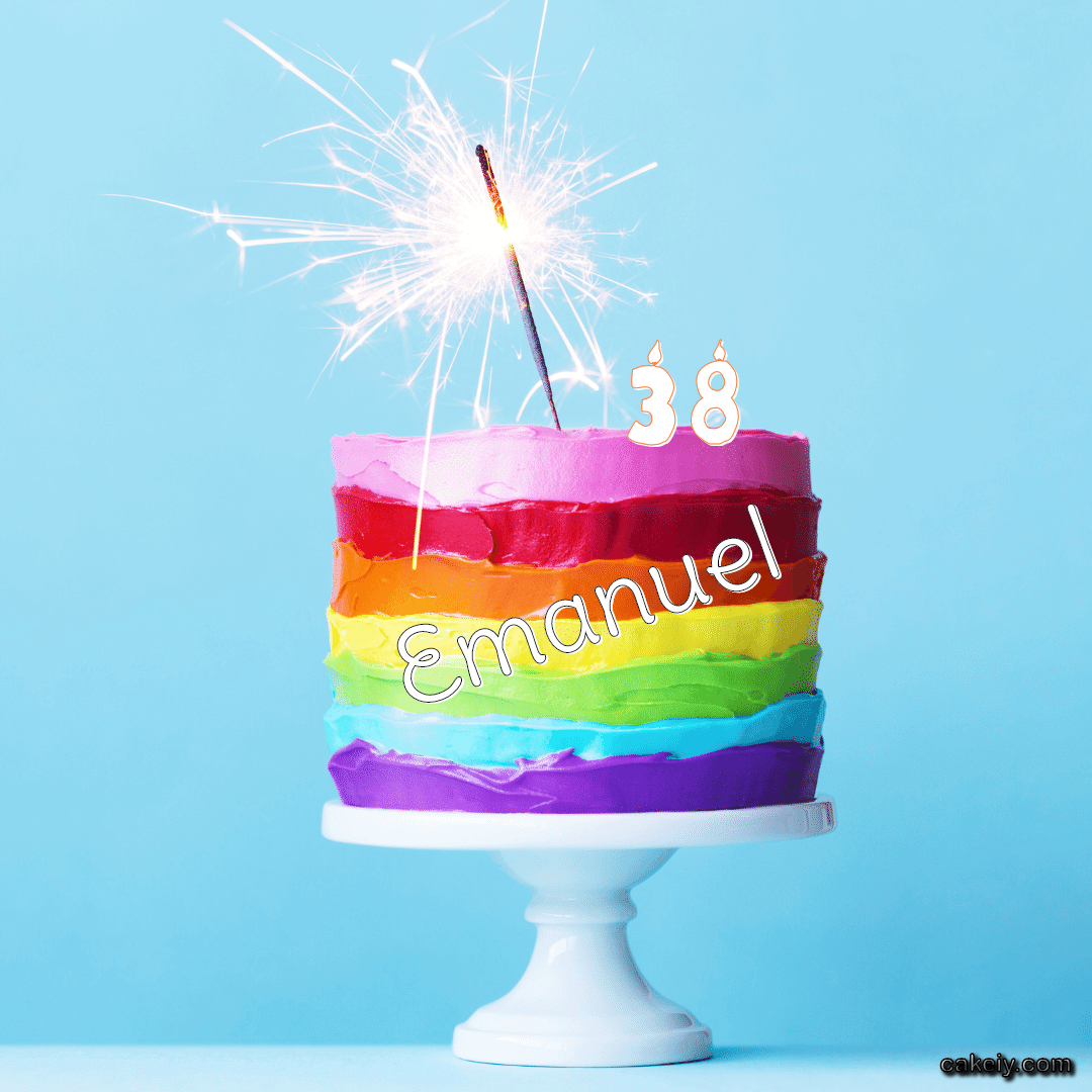 Sparkler Seven Color Cake for Emanuel
