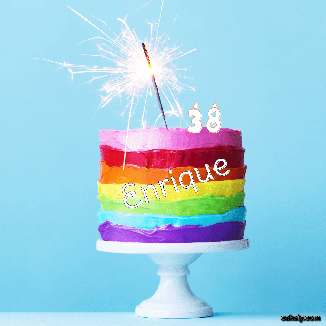 Sparkler Seven Color Cake for Enrique