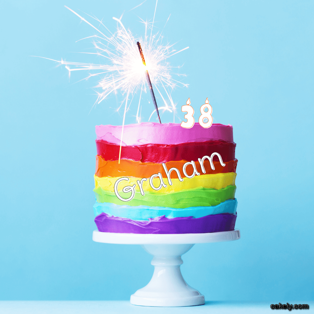 Sparkler Seven Color Cake for Graham