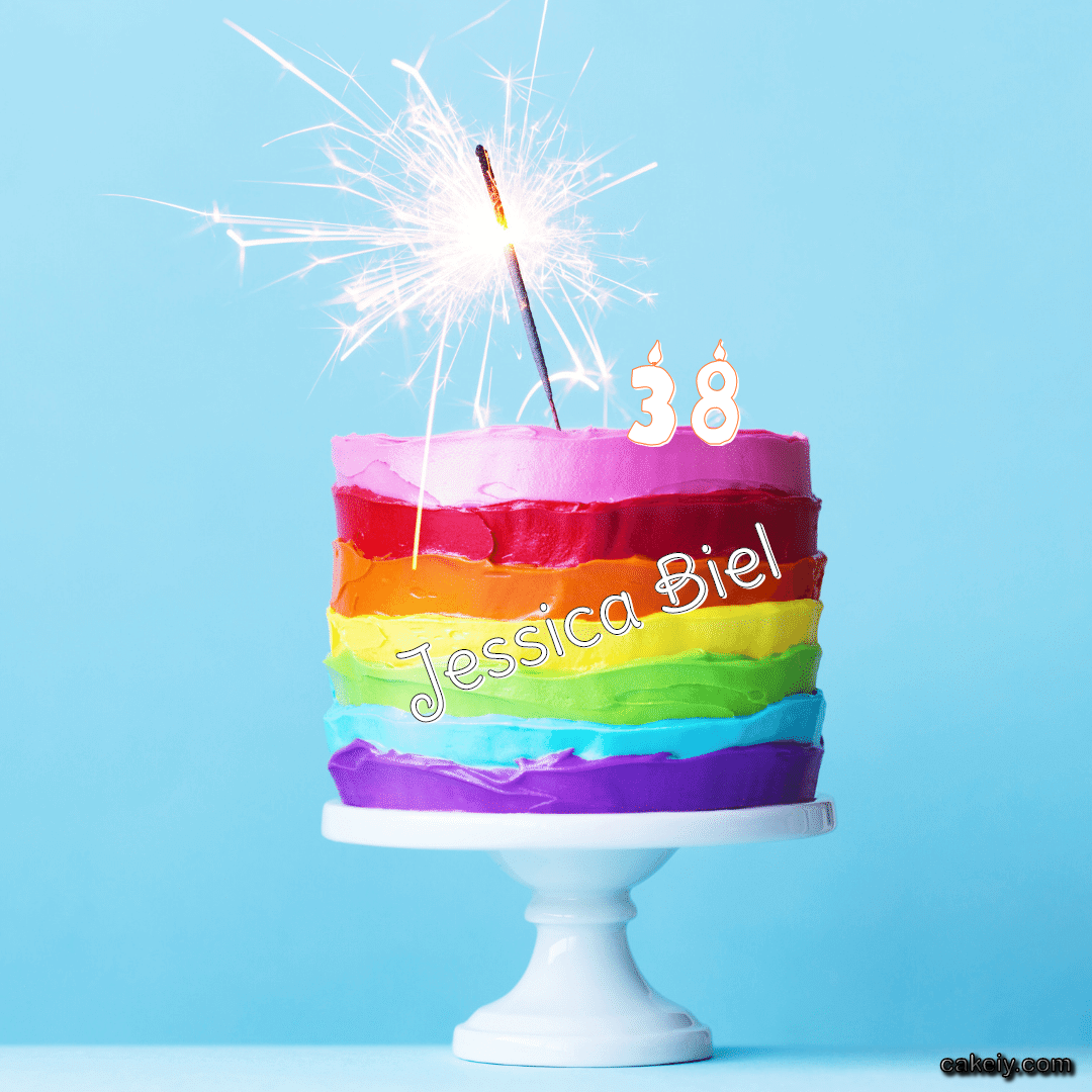 Sparkler Seven Color Cake for Jessica Biel