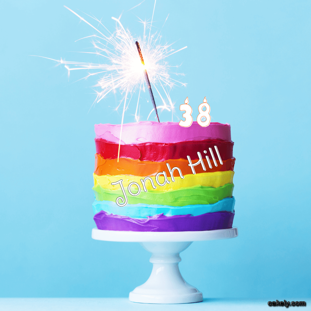 Sparkler Seven Color Cake for Jonah Hill