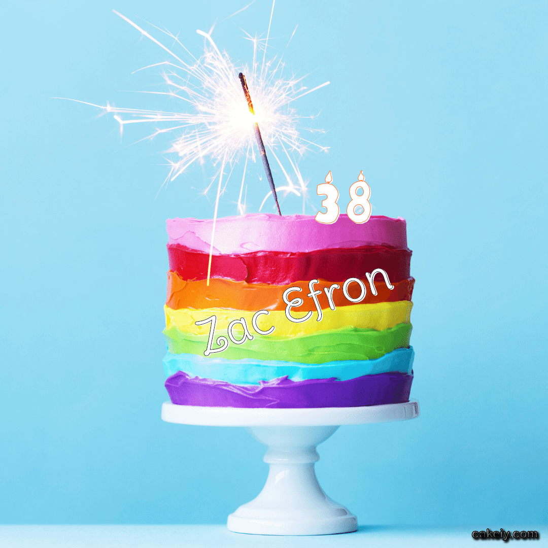 Sparkler Seven Color Cake for Zac Efron