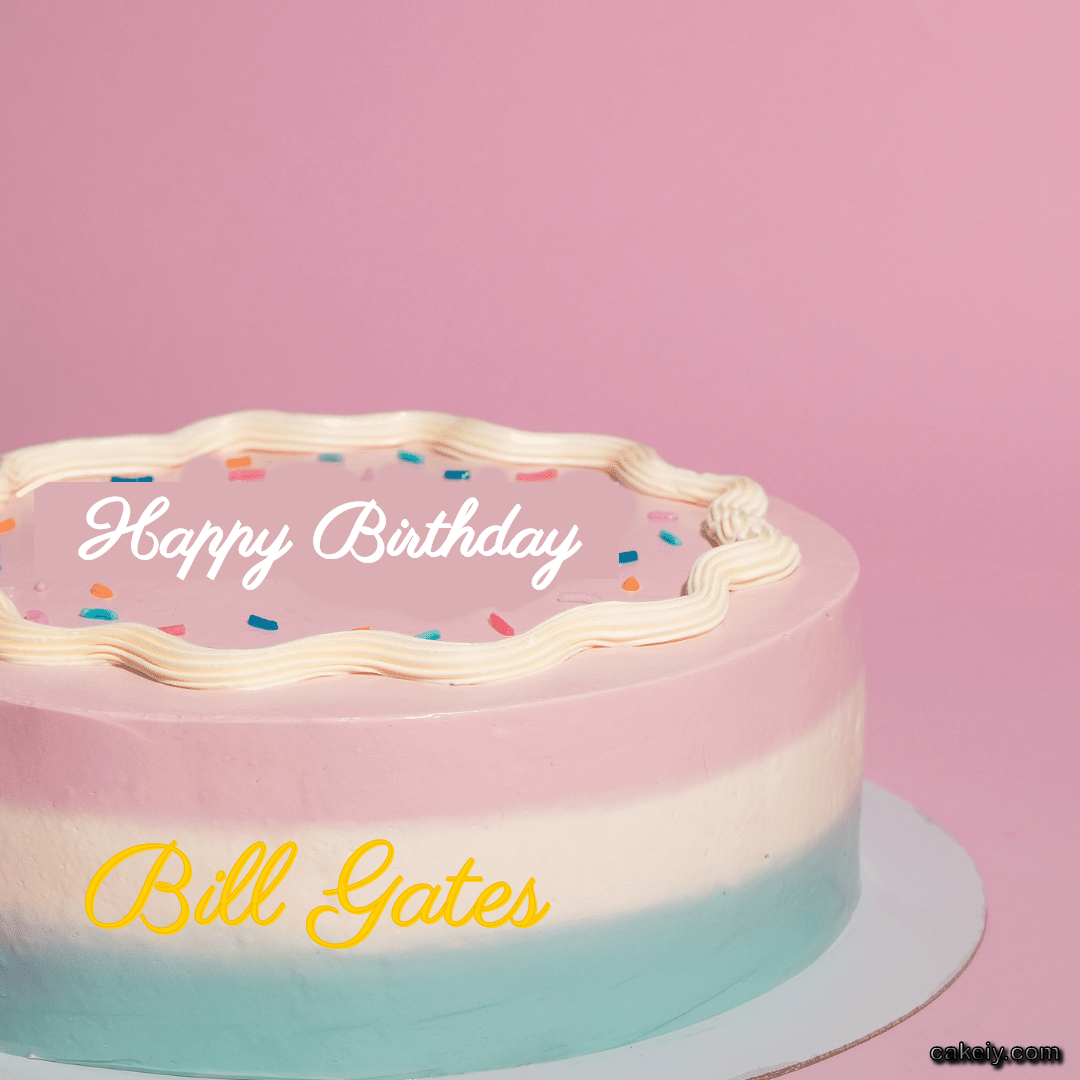 Tri Color Pink Cake for Bill Gates