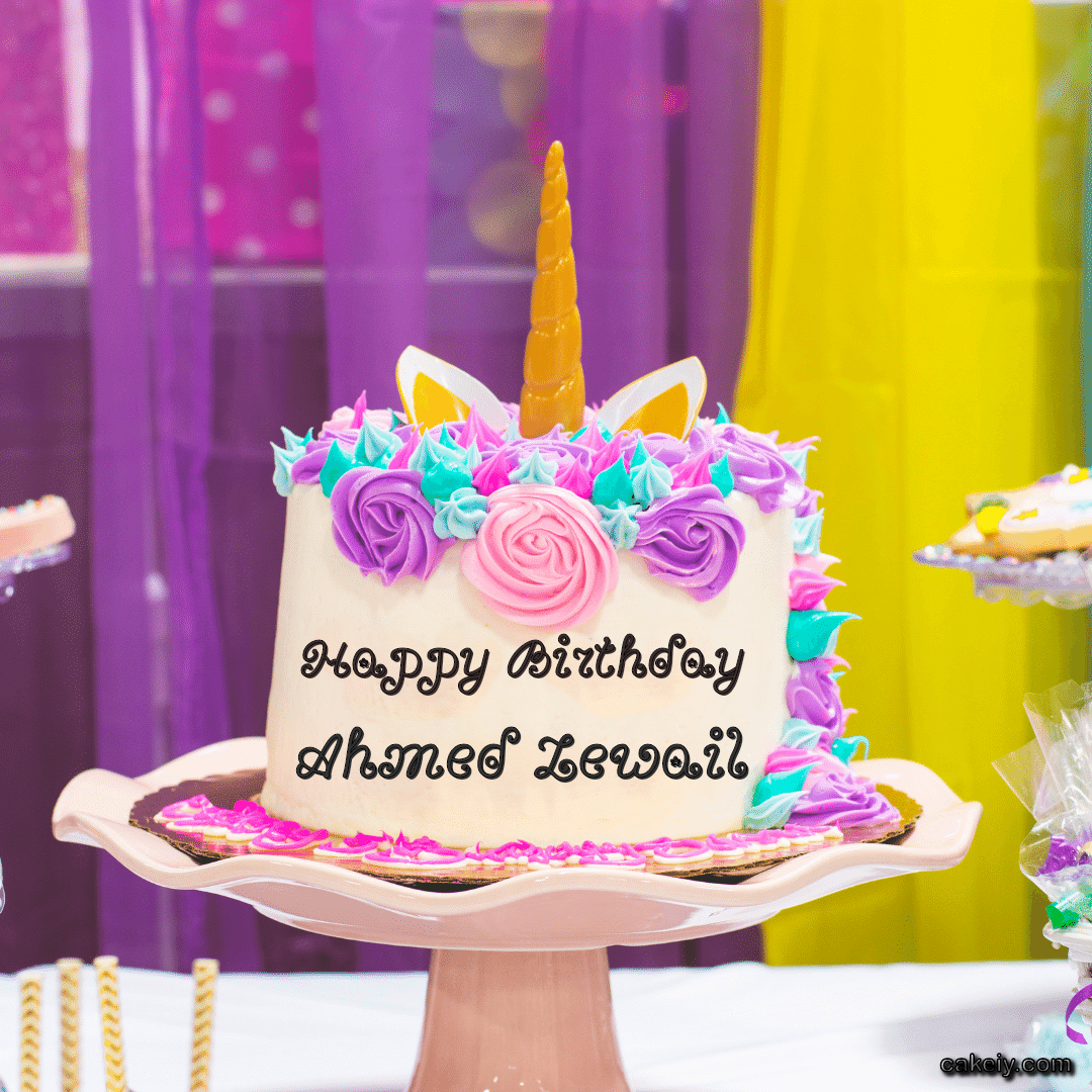 Unicorn Cake with Horn for Ahmed Zewail