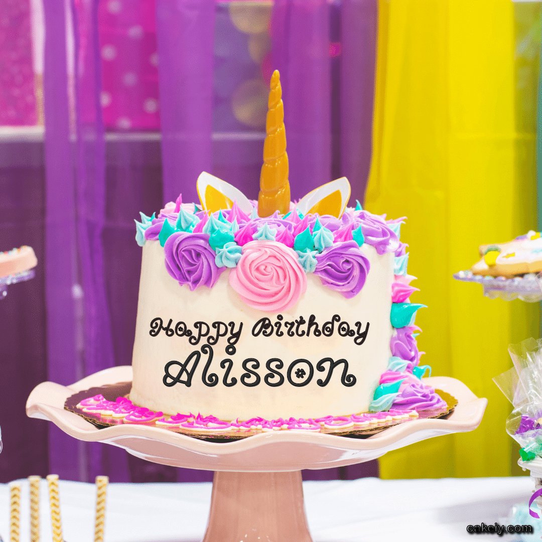 Unicorn Cake with Horn for Alisson
