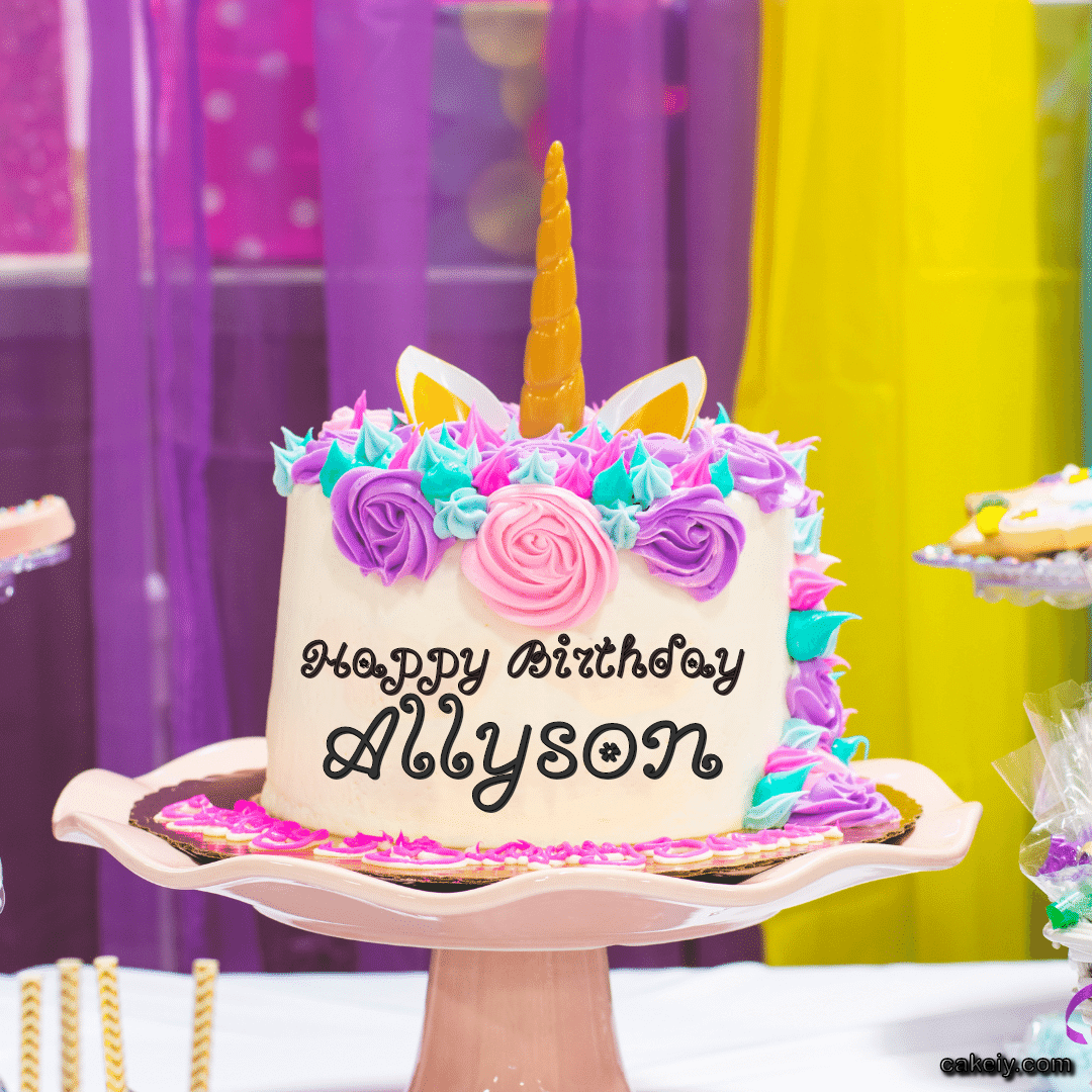 Unicorn Cake with Horn for Allyson