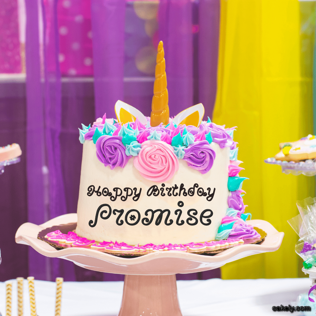 Unicorn Cake with Horn for Promise