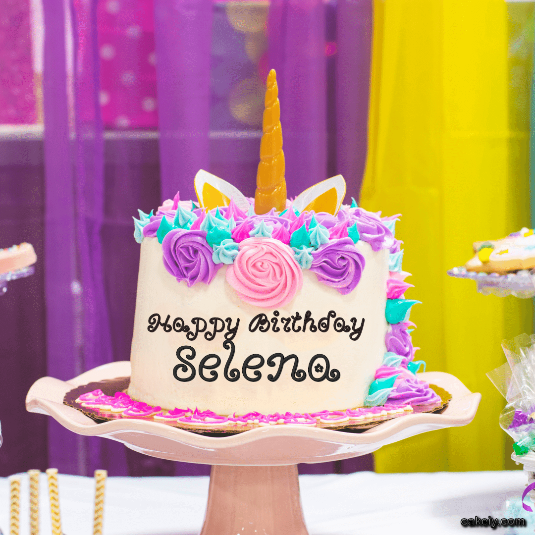 Unicorn Cake with Horn for Selena