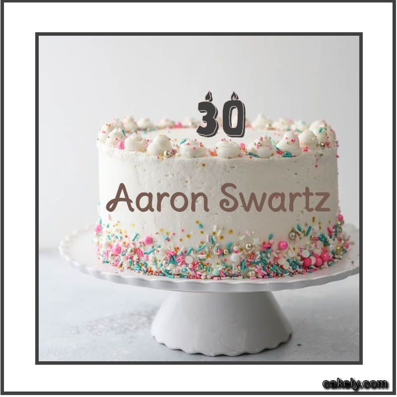 Vanilla Cake with Year for Aaron Swartz