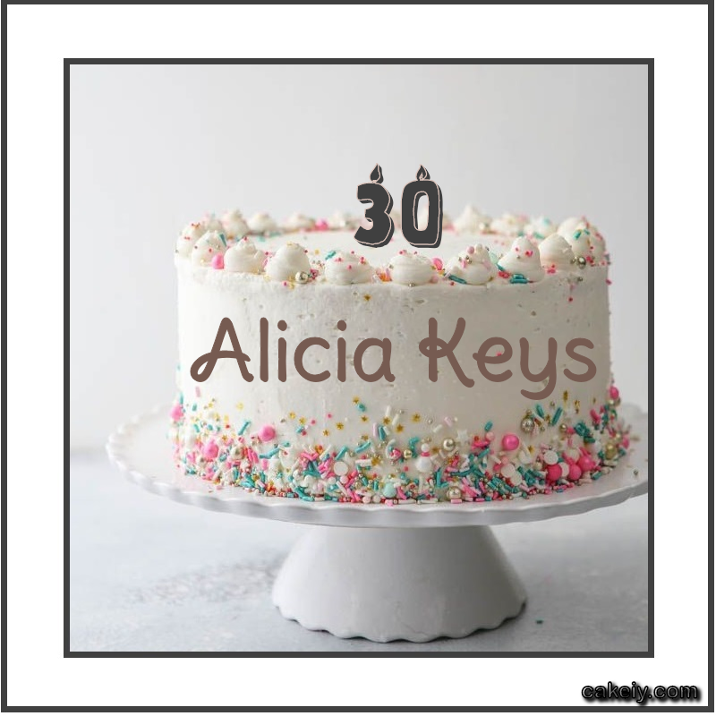 Vanilla Cake with Year for Alicia Keys