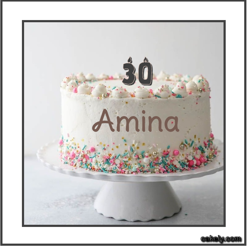 Vanilla Cake with Year for Amina