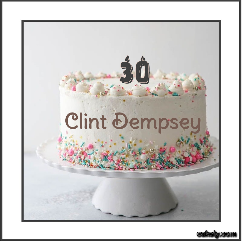 Vanilla Cake with Year for Clint Dempsey
