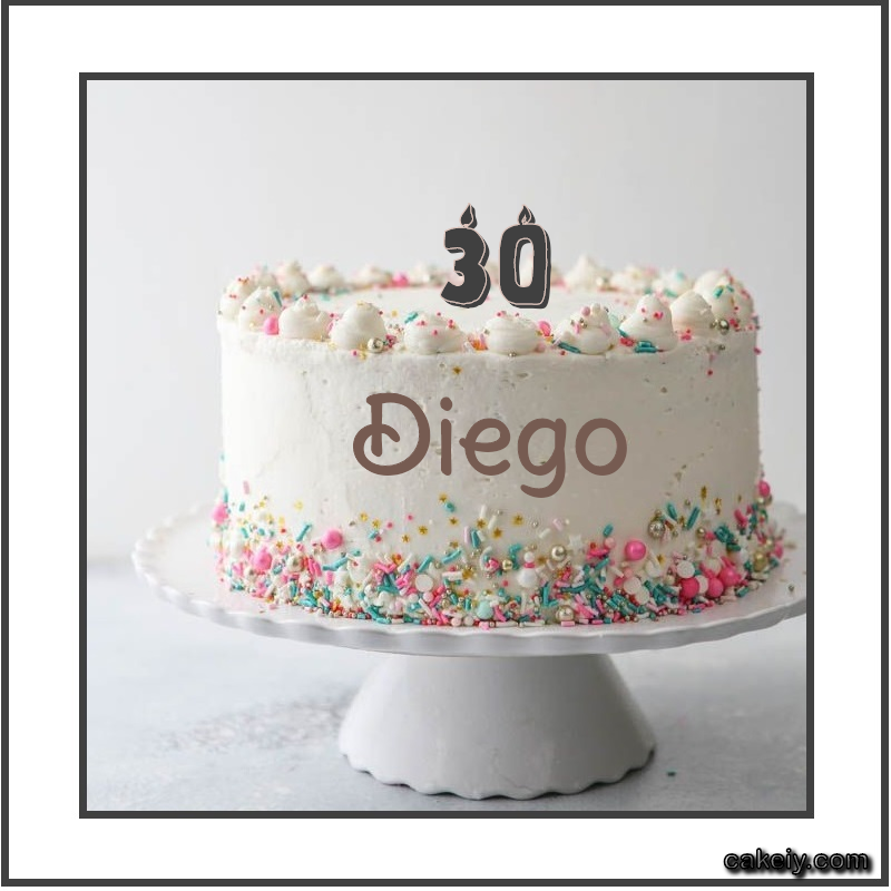 Vanilla Cake with Year for Diego