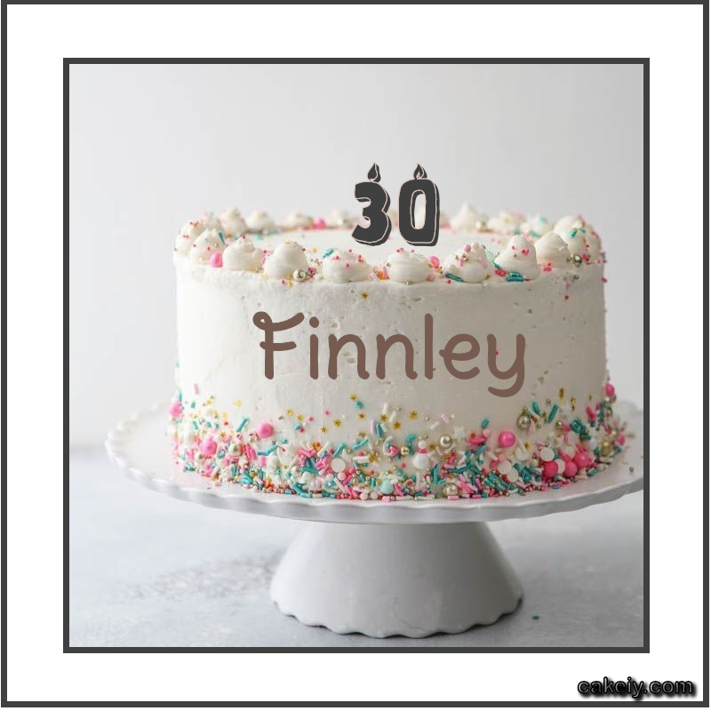 Vanilla Cake with Year for Finnley