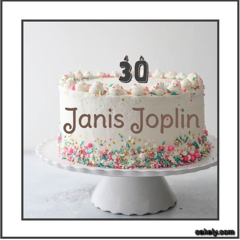 Vanilla Cake with Year for Janis Joplin