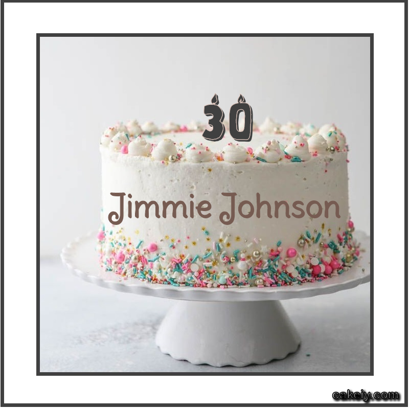Vanilla Cake with Year for Jimmie Johnson