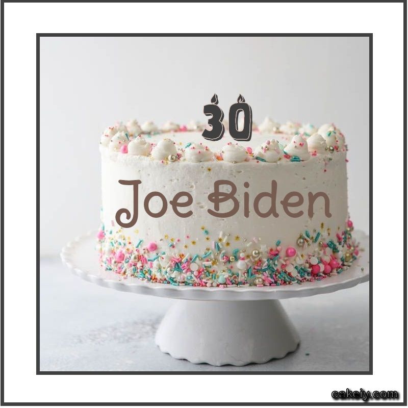 Vanilla Cake with Year for Joe Biden