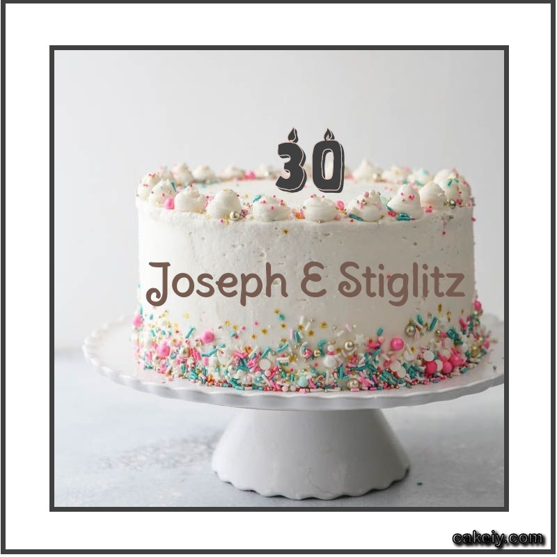Vanilla Cake with Year for Joseph E Stiglitz