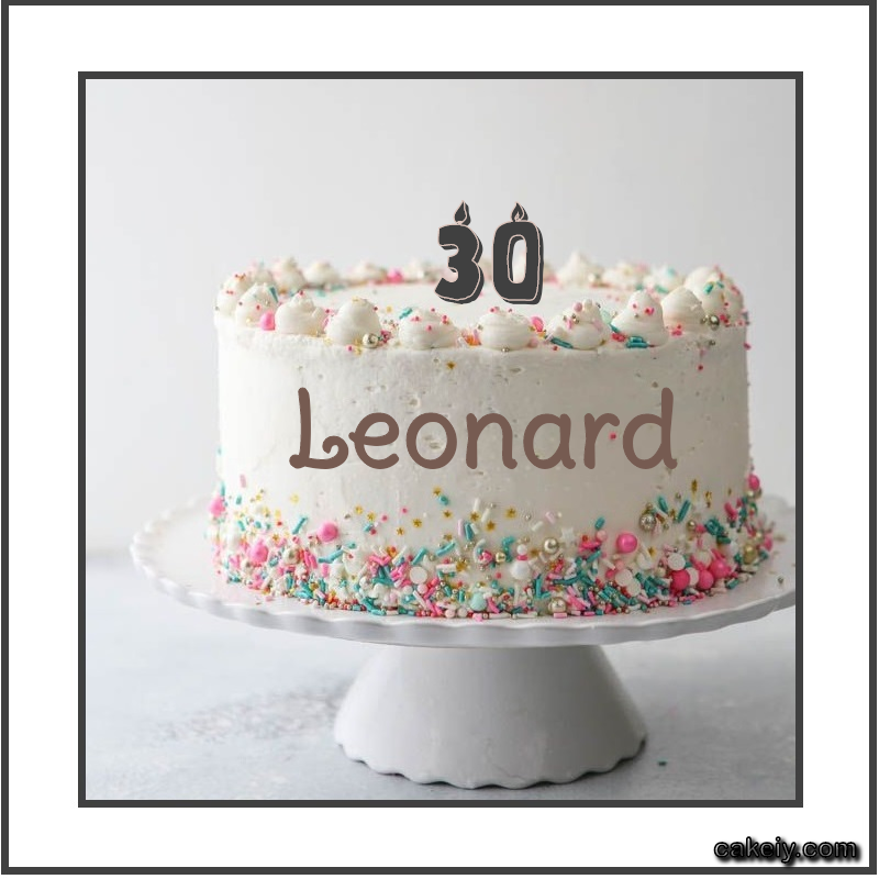 Vanilla Cake with Year for Leonard