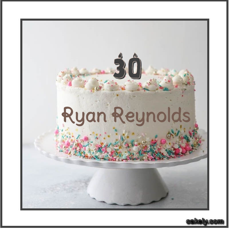 Vanilla Cake with Year for Ryan Reynolds