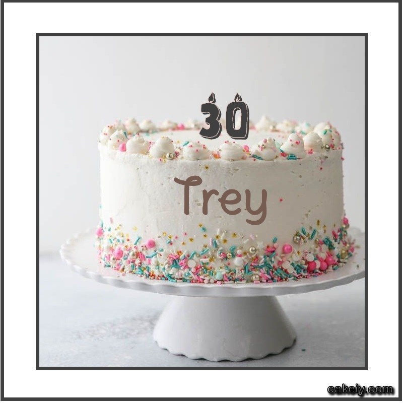 Vanilla Cake with Year for Trey