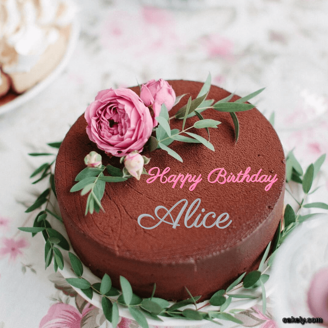 Chocolate Flower Cake for Alice
