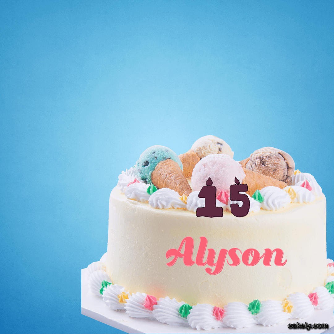 White Cake with Ice Cream Top for Alyson