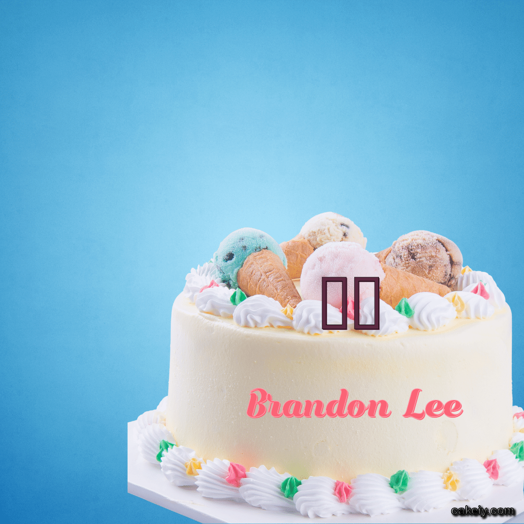 White Cake with Ice Cream Top for Brandon Lee
