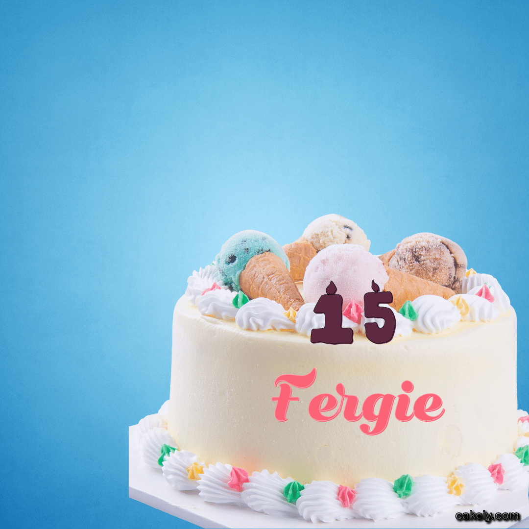 White Cake with Ice Cream Top for Fergie