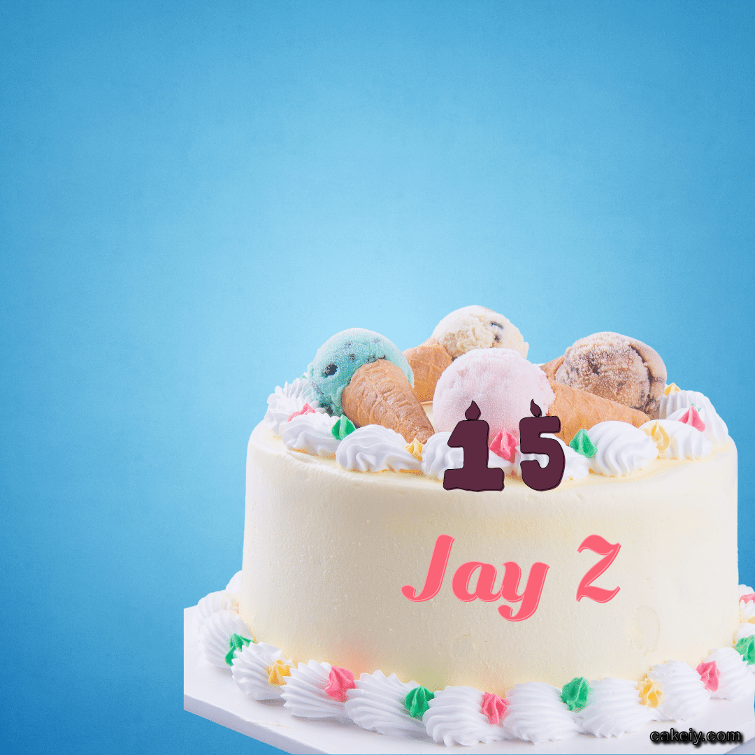 White Cake with Ice Cream Top for Jay Z