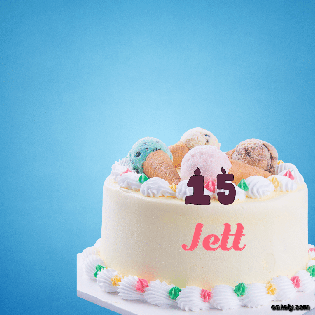 White Cake with Ice Cream Top for Jett
