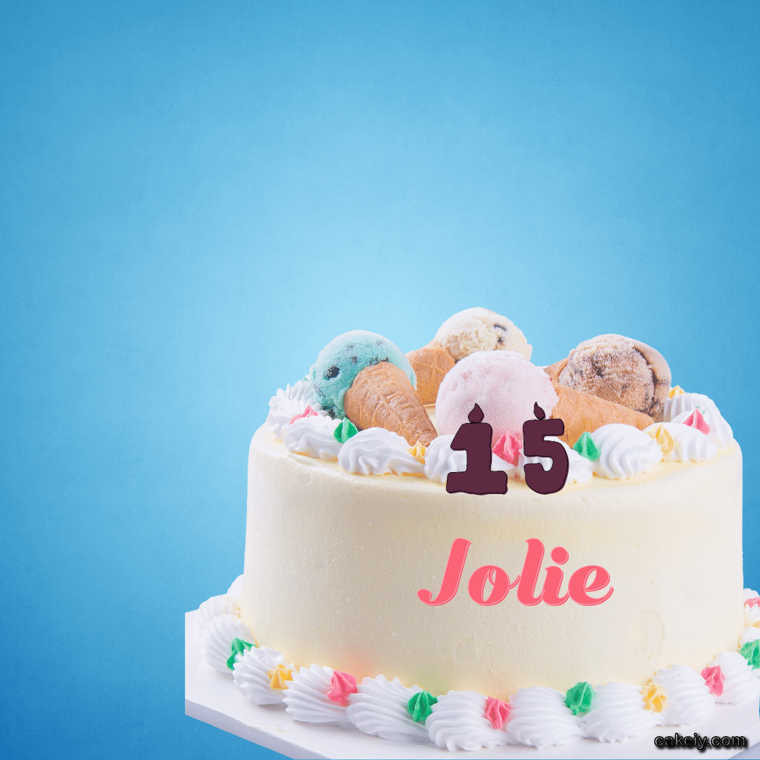 White Cake with Ice Cream Top for Jolie