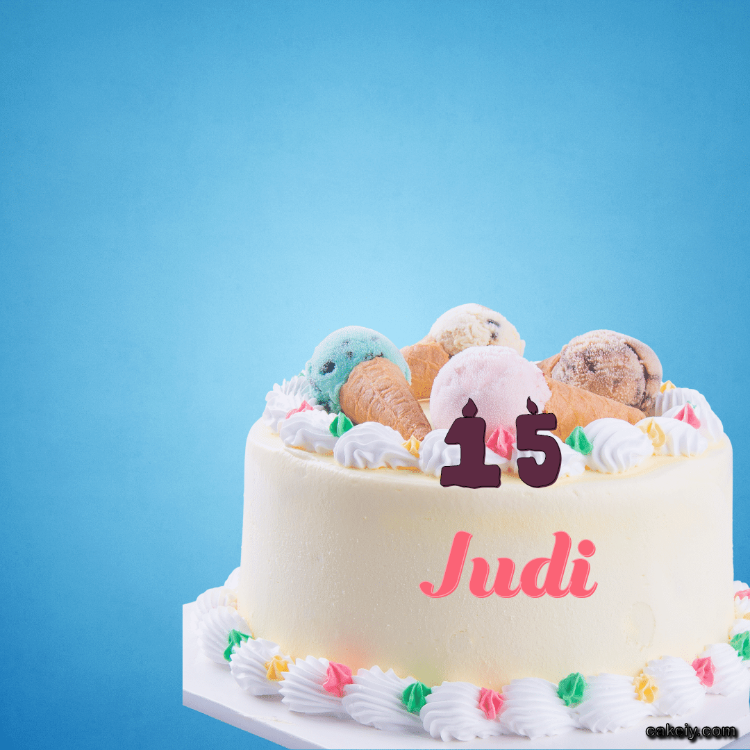White Cake with Ice Cream Top for Judi