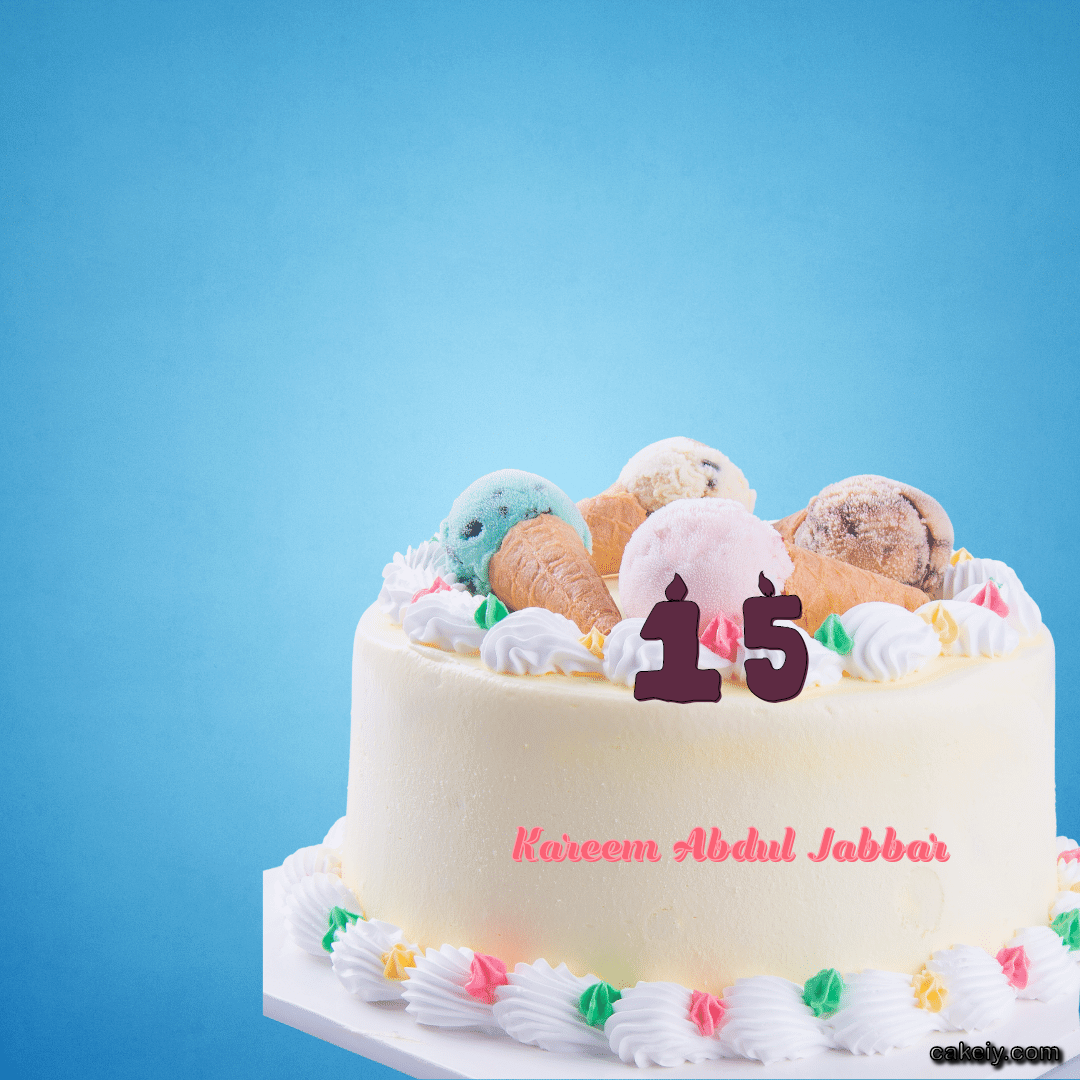 White Cake with Ice Cream Top for Kareem Abdul Jabbar