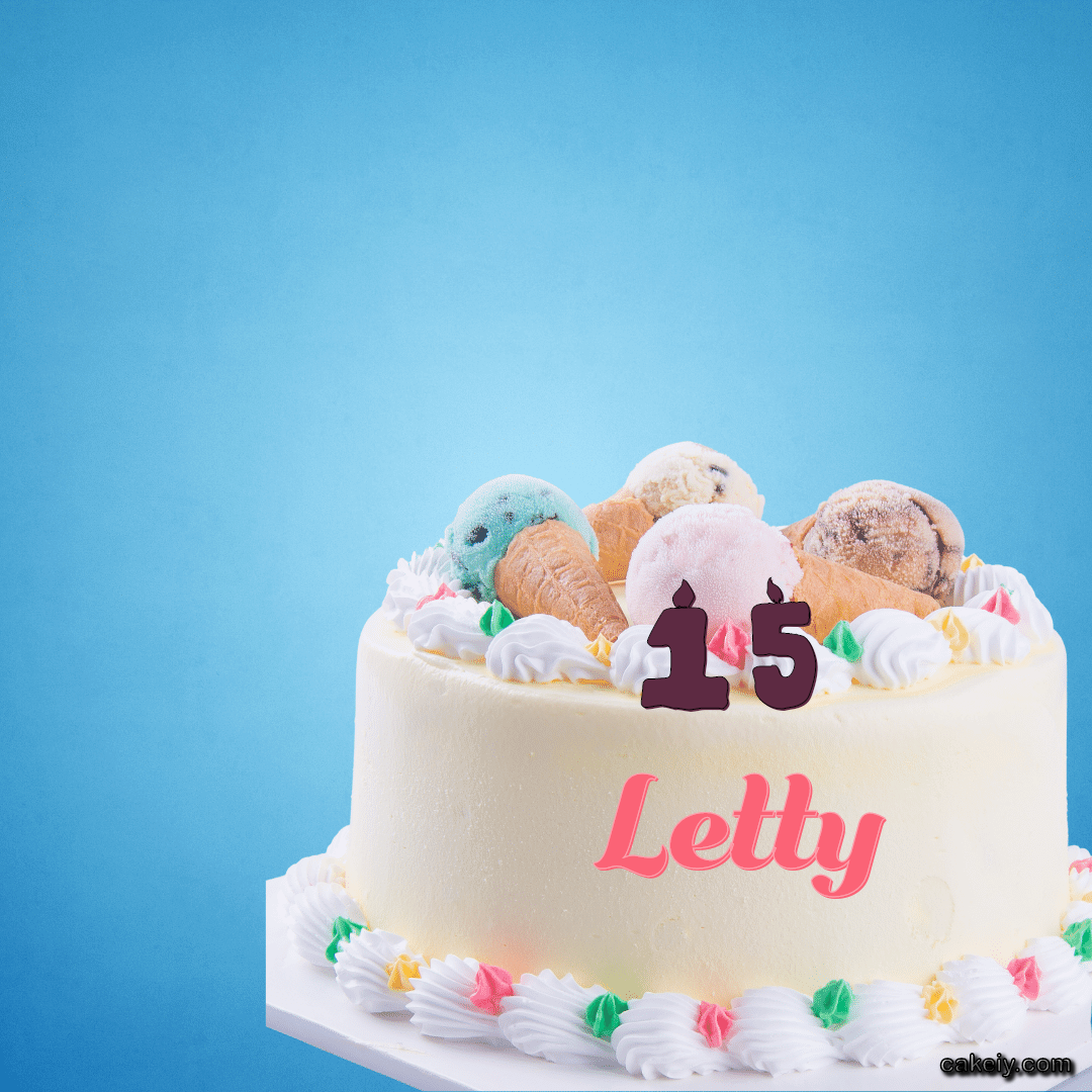 White Cake with Ice Cream Top for Letty