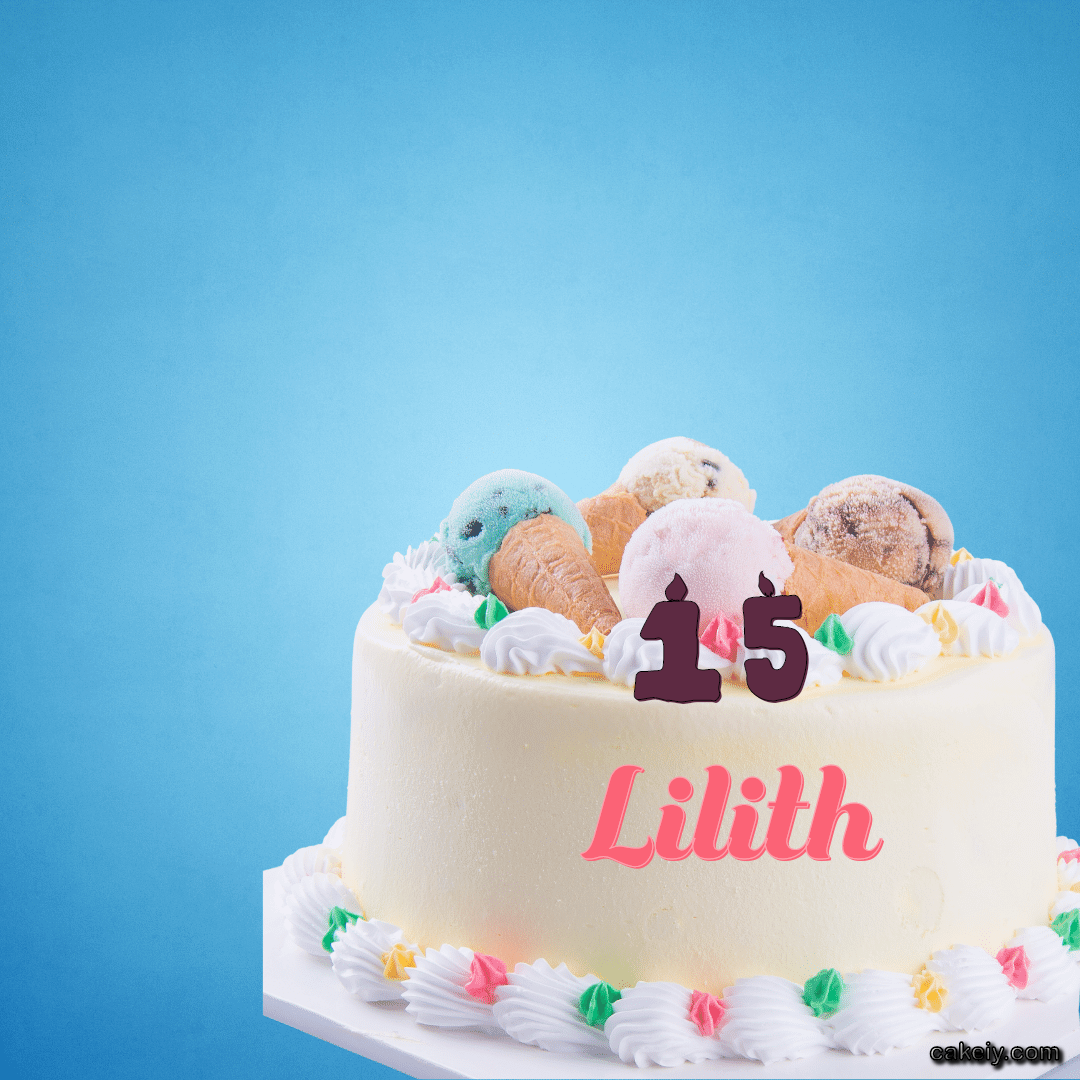 White Cake with Ice Cream Top for Lilith