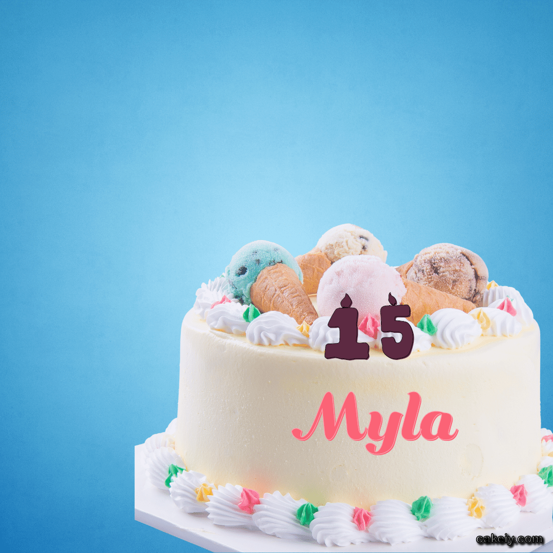 White Cake with Ice Cream Top for Myla