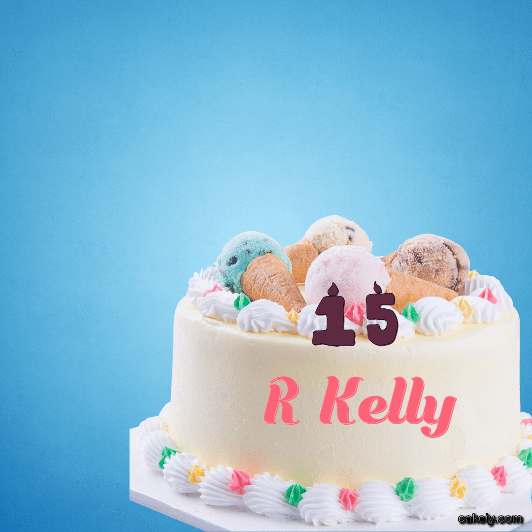 White Cake with Ice Cream Top for R Kelly