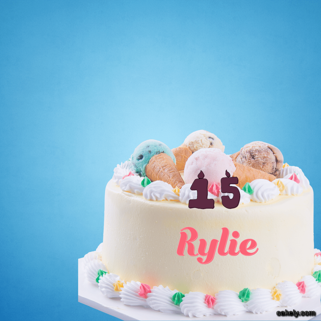 White Cake with Ice Cream Top for Rylie