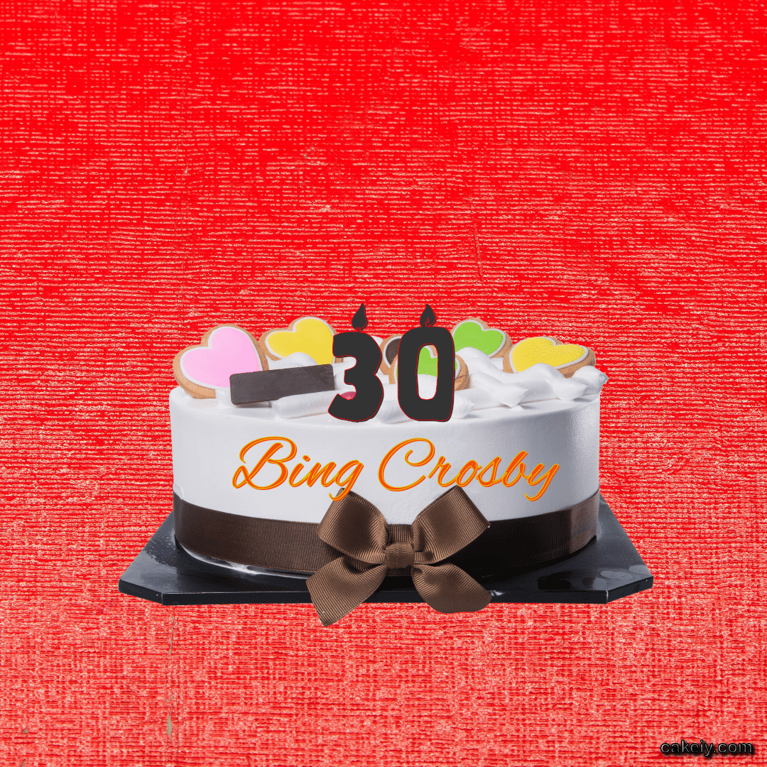 White Fondant Cake for Bing Crosby