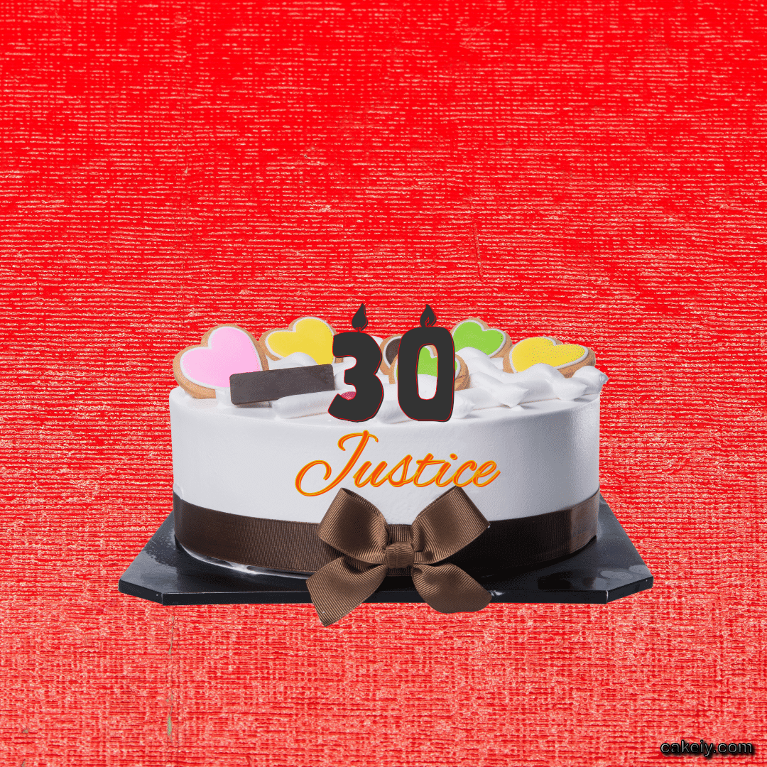 White Fondant Cake for Justice