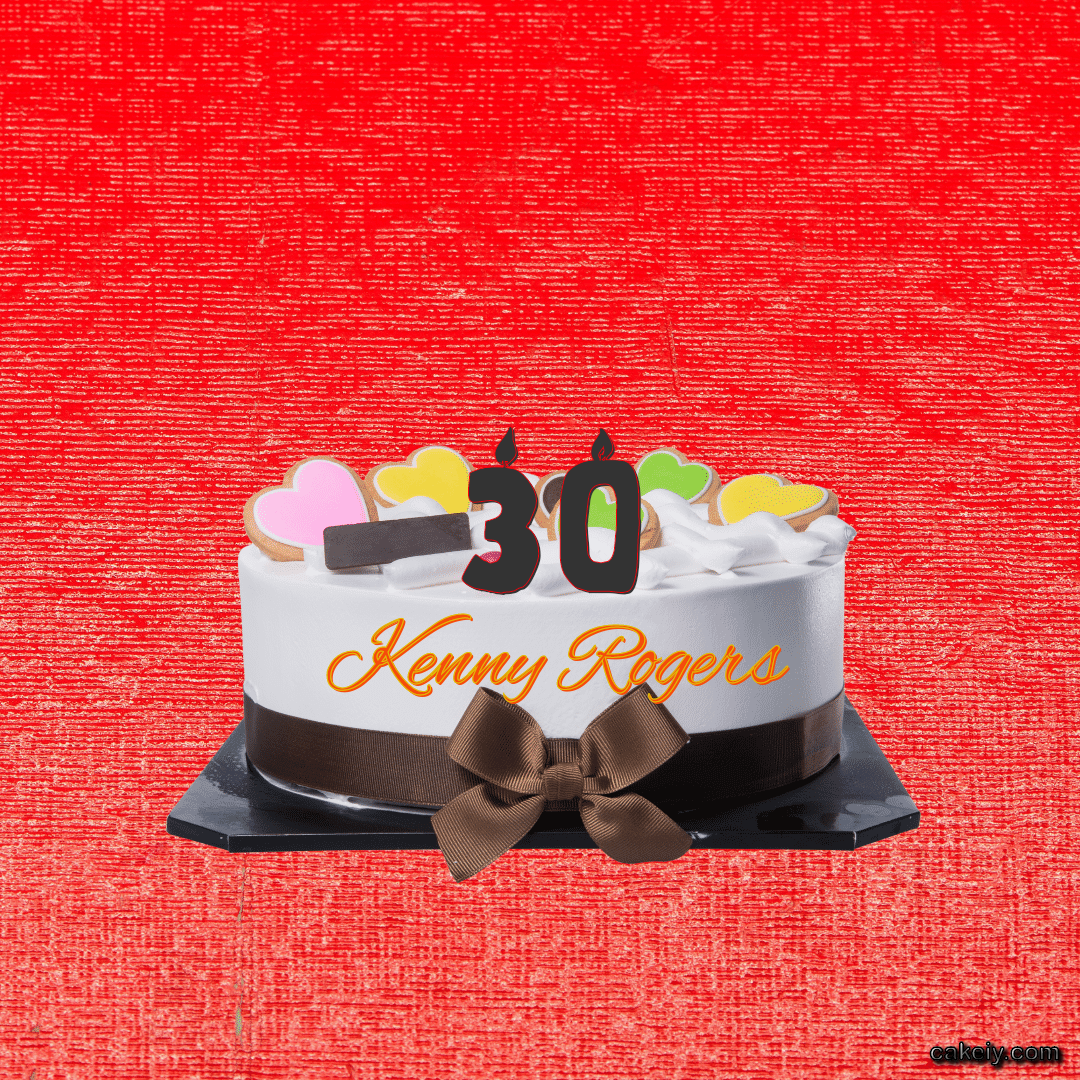 White Fondant Cake for Kenny Rogers