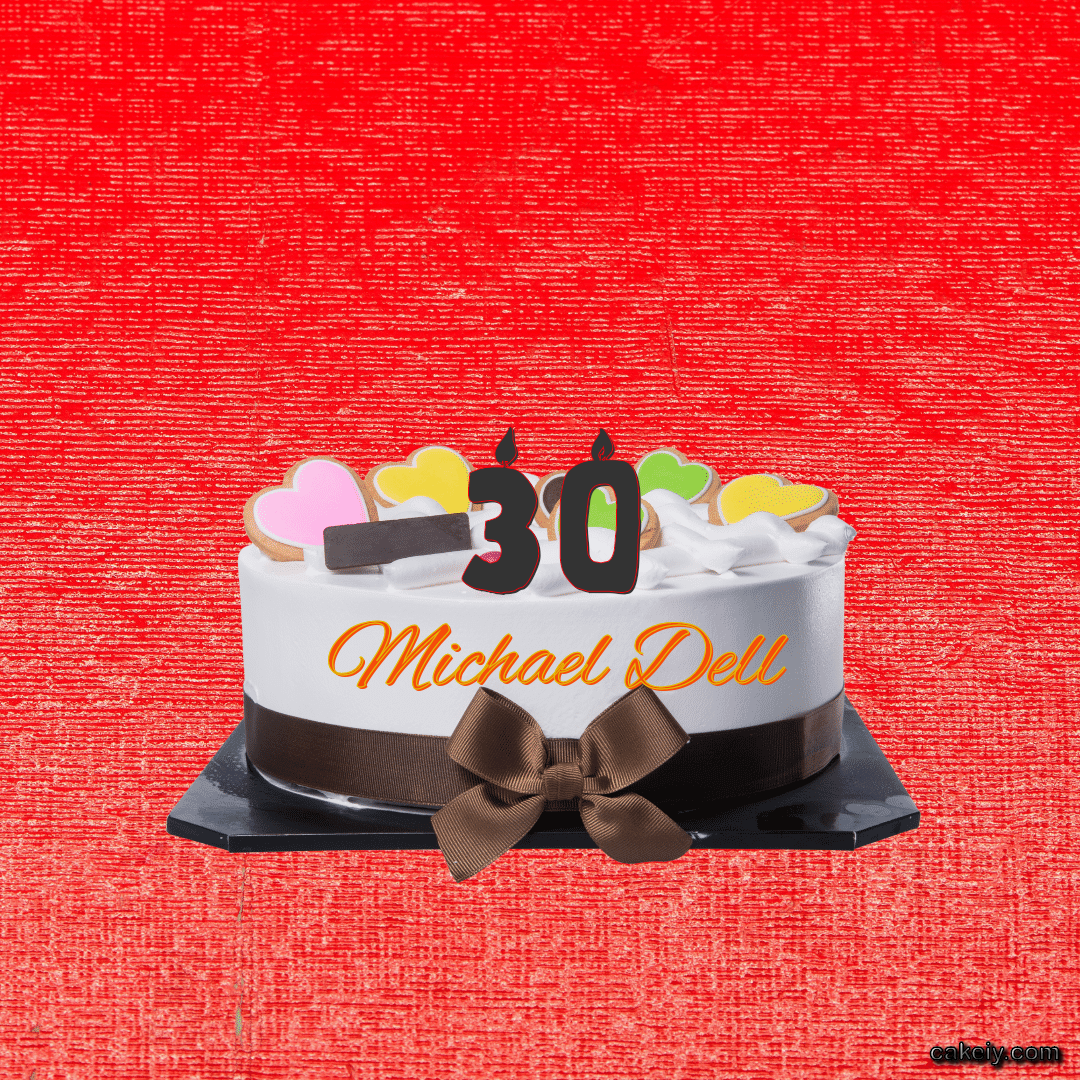 White Fondant Cake for Michael Dell