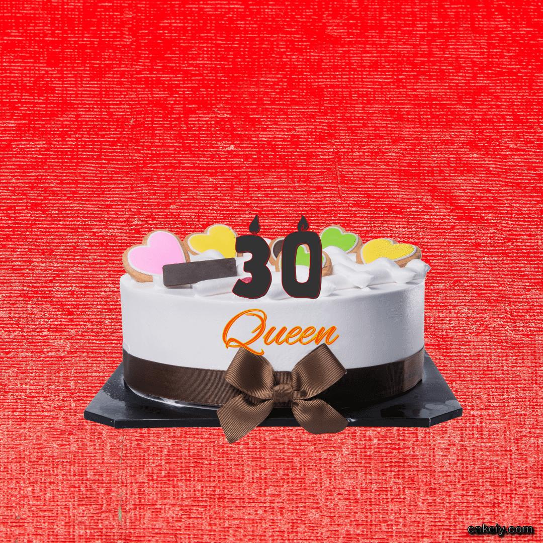 White Fondant Cake for Queen